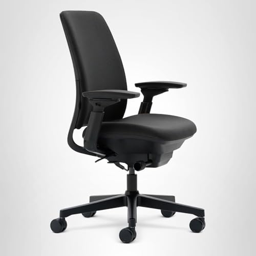 Steelcase Amia Office Chair - Most Comfortable Sit - 4 Points of Adjustability - Ergonomic Desk Chair - Upper Back Support - Adjustable Lumbar Support - Buzz2 Black Fabric