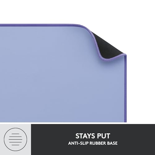 Logitech Desk Mat - Studio Series, Multifunctional Large Desk Pad, Extended Mouse Mat, Office Desk Protector with Anti-Slip Base, Spill-Resistant Durable Design, in Lilac