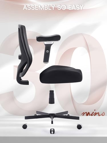 Big and Tall Office Chair 700lbs, Ergonomic Desk Chair with W Wide Thick Cushion, Executive Mesh Office Chair with Adjustable Lumbar Support & 4D Armrest, Computer Task Chairs for Heavy People, Black