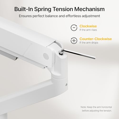 monTEK Single Monitor Arm with USB for Max 45 Inch Ultrawide Screens Adjustable Monitor Desk Mount Holds 35 Lbs Cable Management with C Clamp/Grommet Desk Mount, VESA 75/100mm