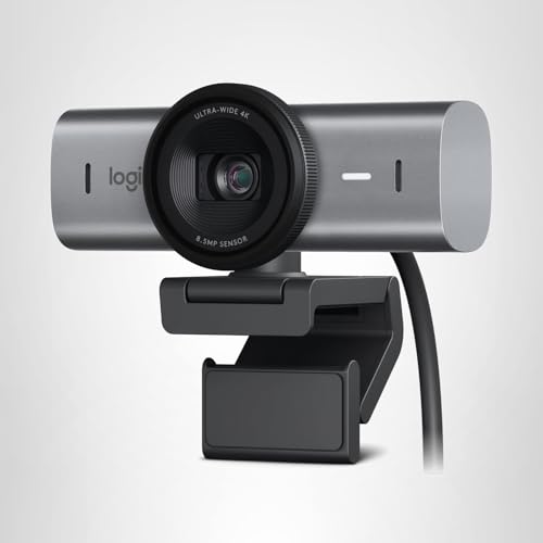 Logitech MX Brio Ultra HD 4K Webcam for Collaboration and Streaming, 1080p 60 FPS, Show Mode, Works with Microsoft Teams, Zoom, Google Meet, Nintendo Switch 2, Graphite