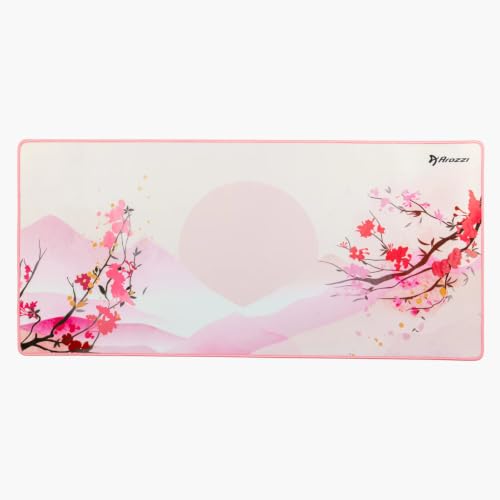 Arozzi Extended Gaming Mouse Pad, Cherry Blossom Pink, Large Desk Mat, Sakura