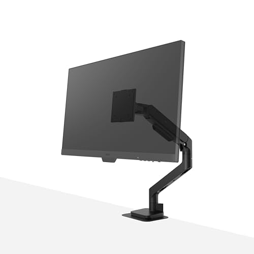 BenQ BSH01 Ergo Monitor Arm -Gas Spring Monitor Stand for Up to 45'' & 44lbs Screens, Heavy Duty, Quick Installation, No Sagging, Top Clamp and Grommet Base, Reinforcement Plate, VESA 75x75 &100x100mm