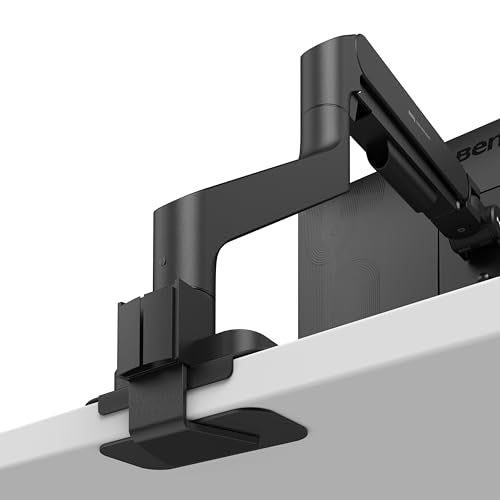 BenQ BSH01 Ergo Monitor Arm -Gas Spring Monitor Stand for Up to 45'' & 44lbs Screens, Heavy Duty, Quick Installation, No Sagging, Top Clamp and Grommet Base, Reinforcement Plate, VESA 75x75 &100x100mm