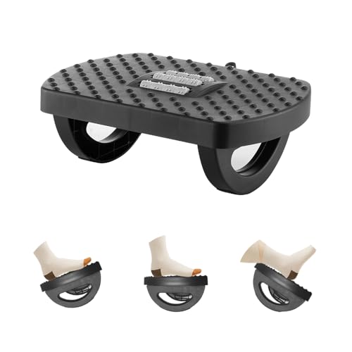 CasaZenith Under Desk Footrest, Foot Rest for Under Desk at Work, Ergonomic Foot Stool for Office Desks, Small Rocking Footrest with Massage Roller&Portable Handle, Leg Rest, 13" L x 9.2" W x 4.7" H