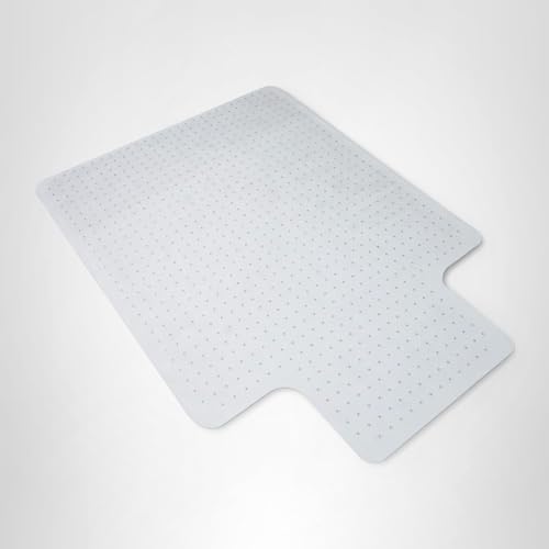 HON Office Chair Mat for Carpet, Clear Desk Mat with Extended Lip for Rolling Computer Chairs, Heavy Duty Vinyl Floor Protector for Low Pile Carpet, 36 x 48 in, Clear