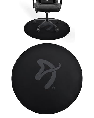 Arozzi Gaming & Office Chair Round Floor Pad with Anti-Slip Rubberized Grip for Noise-Dampening Comfort and Floor Protection - Black & Grey
