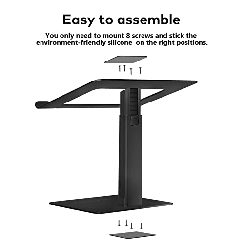 VECOFO Laptop Stand for Desk, Ergonomic Aluminum Laptop Stand Adjustable Height from 7-15", Sitting and Standing Laptop Riser for 10-17" Notebook