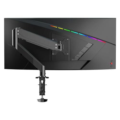 Pholiten Single Monitor Mount, Fully Adjustable Gas Spring Single Monitor Arm for up to 35 inch Screens, Computer Monitor Stand for Desk Holds up to 24lb, VESA 75/100mm, Black