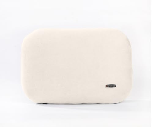 Carwales Beige Lumbar Support Pillow for Car Driving Seat Soft Latex Lower Back Support Thin Relax Home Recliner Sofa Office Accessories Chair Cushion Pain Relief