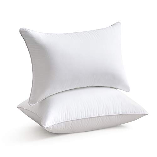 Oubonun 12x20 Lumbar Throw Pillow Inserts 2 Pack, 100% Cotton Breathable Cover Plump Rectangle Square Cushion Inserts White Decorative Pillows for Living Room Bedroom Office