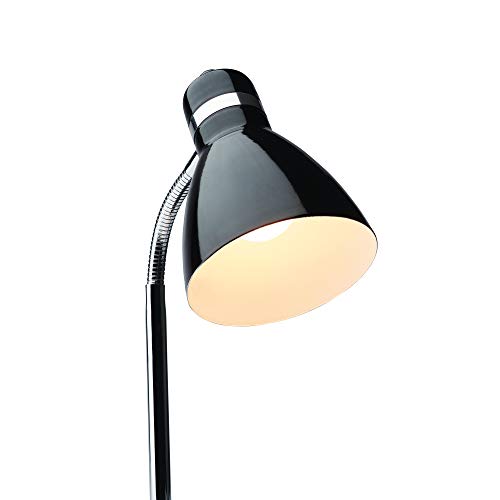 Newhouse Lighting NHDK-OX-BK Oxford Black Metal Flexible Classic Desk or Table Lamp for Office or Bedroom Use