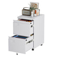 GangMei 2 Drawer File Cabinet with Lock, Under Desk Metal Rolling Filing Cabinet for Letter/Legal Size Folder, Mobile File Cabinet with 5 Wheels (Anti-Tilt) for Home Office, Assembly Required, White