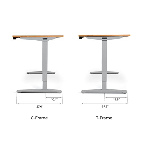 UPLIFT DESK Bamboo (72 x 24 inch) Standing Desk 2-Leg V2-Commercial Adjustable Stand Up C-Frame (White), Advanced Keypad, Wire Grommets, Wire Tray, Rocker Board