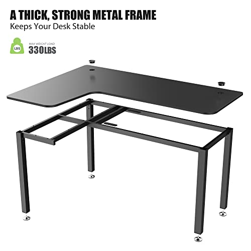 EUREKA ERGONOMIC L Shaped Gaming Desk, 61 Inch Corner Computer Desk, Modern Office Study Writing Desk, Home Gaming Table with Mouse Pad & Cable Management, Sturdy Metal Frame, Easy to Assembly, Left