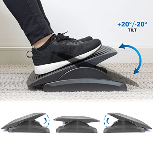 Mount-It! Under Desk Footrest, Adjustable Foot Rest Under Desk with 3 Tilt Positions, Large Non Slip Office Foot Rest with Massaging Surface, Ergonomic Foot Stool Under Desk for Home or Office