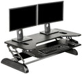 Vari VariDesk Cube Plus 40 - Two-Tier Cubicle Standing Desk Converter for Dual Monitors - Adjustable Height with Spring Assisted Lift and Dual Handles - Home Office Use - Fully Assembled, Black