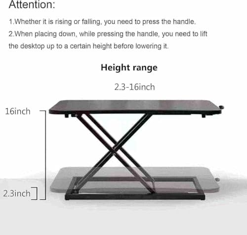 ADQZYWT Height Adjustable Standing Desk Converter, Keyboard Riser for Stand Up Desk Riser, Computer Keyboard Stand for Desktop, Ergonomic Sit Stand Computer Workstations Black Size 23.6 Inch