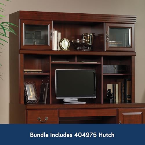 Sauder Heritage Hill Engineered Wood Desk with Hutch in Classic Cherry Finish