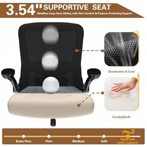 Zeonsit Ergonomic Office Chair - High Back Desk Chair with Adjustable Lumbar Support, Breathable Mesh Back, 330LBS Capacity, Easy Assembly, for Home Office Executive Computer Task