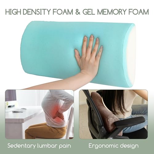 HIGOGOGO Lumbar Support Pillow for Recliner Chair/Accent Chair/Couch, Memory Foam Back Support Cushion for Elderly, Recliner Cushions for Back Rest, Pain Relief, Reading, Washable Cover, Brown