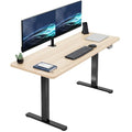 VIVO Electric 60 x 24 inch Stand Up Desk, Height Adjustable, Light Wood Top Black Frame, Home and Office Furniture Sets, DESK-KIT-B06C