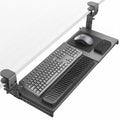 VIVO Large Height and Width Adjustable Under Desk Keyboard Tray, C-clamp Mount System, 22.5” to 30” (28.5” to 36” Including Clamps) x 11 inch Slide-Out Platform for Typing, Black, Mount-KBST1