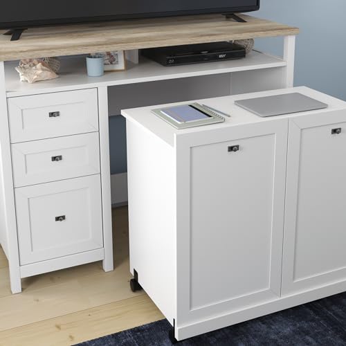 Sauder Cottage Road Credenza Desk, White Finish