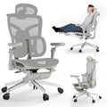 MOJAY Ergonomic Office Chair with Footrest, Big and Tall Desk Chair with Lumbar Support, High Back Home Desk Chair for Long Desk Work, Swivel Rolling Computer Seating with 6D Armrest for Home Office