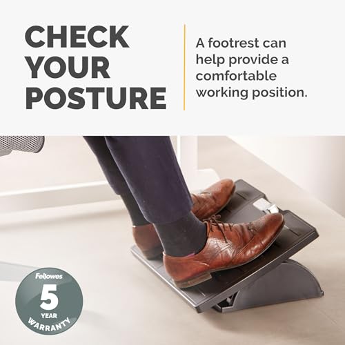 Fellowes Office Suites Metal Adjustable Foot Rest, Black