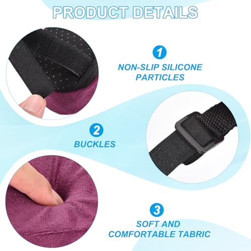 PATIKIL Office Chair Arm Pads, 4 pcs Office Chair Arm Cover Soft Office Chair Armrest Pads Memory Foam Cotton Removable Washable for Desk Computer Gaming, Purple