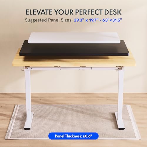 FLEXISPOT EN1 Height Adjustable Standing Desk Frame with Memory Controller, Electric Sit Stand Desk Base for Home and Office (White Frame Only)
