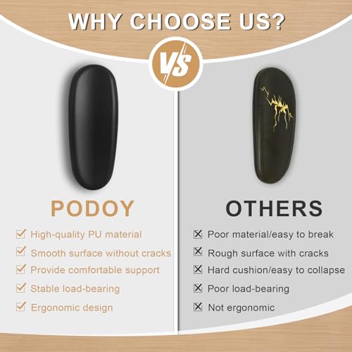 Podoy Office Chair Armrest Pads Replacement Fits Univeral Desk Chair Arms with Mounting Hole Patterns Screws, Desk Armrest Cover 4" x 10" (Pack of 2)