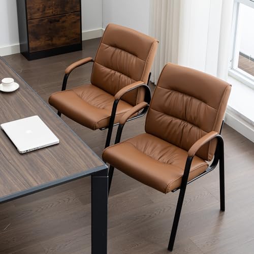 BoisKom Office Guest Reception Chair Set of 4, Conference Room Chairs Waiting Room Chairs 4 Pack, Modern Leather Office Desk Chair No Wheels.