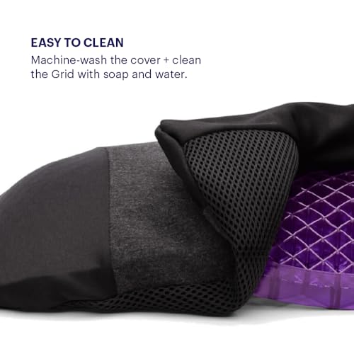 Purple Back Cushion | Pressure Reducing Grid Designed for Ultimate Comfort | Designed for Chairs, Gaming, and Travel | Made in The USA
