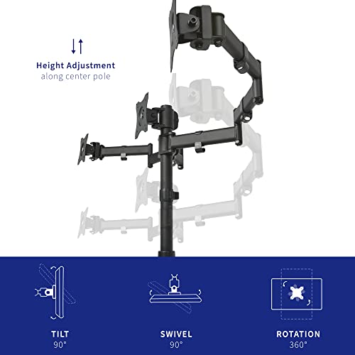 VIVO Triple Monitor Mount Fully Adjustable Desk Free Stand for 3 LCD Screens up to 24 inches STAND-V003P