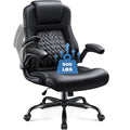 Furmax Big and Tall Office Chair 500lbs, Heavy Duty Office Chairs, Ergonomic High Back Desk Chair, Adjustable Flip Up Armrest Executive Chair Made of PU Leather, Computer Chair for Gaming Desk (Black)