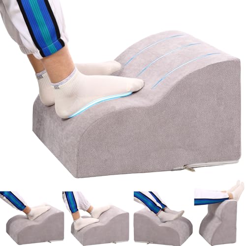 OpyTikar Foot Rest for Under Desk at Work.Multifunctional 3-Tier Foot Stool,with Washable Footrest.for Under Desk,Office Chair Gaming Chair & Sofa,Leg Elevation Pillow,Supports Posture-Light Grey