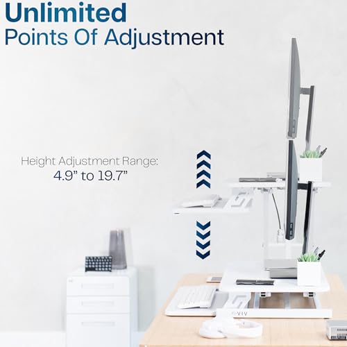 VIVO White 32 inch Stand Up Desk Riser, DESK-V000SW