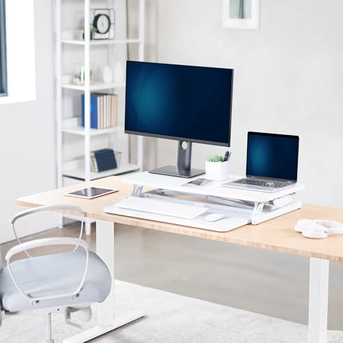 VIVO White 32 inch Stand Up Desk Riser, DESK-V000SW