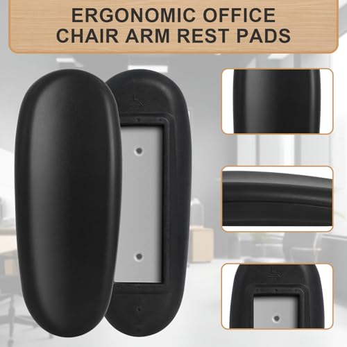 Podoy Office Chair Armrest Pads Replacement Fits Univeral Desk Chair Arms with Mounting Hole Patterns Screws, Desk Armrest Cover 4" x 10" (Pack of 2)