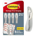 Command Cord Bundlers, Plastic, Damage-Free Organizer, No Tools for Electrical Cables, 6 Gray Bundlers and 12 Strips