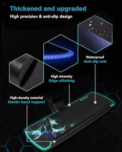 LLDEPLL Keyboard Tray Under Desk with Storage Drawer, Height Adjustable Keyboard Tray Slide Out 360° Swivel Tilt, Ergonomic Under Desk Mount Keyboard & Mouse Pad Lighting for Gaming Home Office