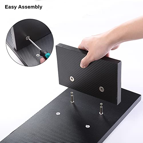 EUREKA ERGONOMIC Dual Monitor Stand - Adjustable Legs, Dual Monitor Riser, Carbon Fiber Computer Monitor Stand, Desktop Organizer, Monitor Stand Riser for PC, Computer, Laptop (Black)