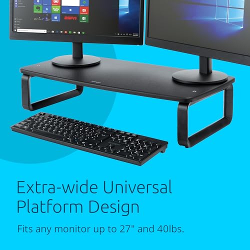 Kensington SmartFit Extra Wide Monitor Stand, Adjustable Height, Ergonomic Design (K52797WW) Black