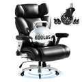 FLEXISPOT 600lbs Big and Tall Office Chair for Heavy People, Heavy Duty Computer Desk Chair with Dynamic Lumbar Support 2D Armrest Blade Wheels, Chairs for Home Office Gaming Working, Leather, Black
