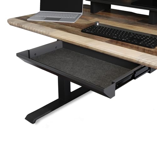 Vari Steel Under Desk Drawer - Slim Undermount Storage Organizer- Standing Desks Attachment- Versatile Placement Options, Efficient Workspace- Office Desk Accessory- (20.25" x 9.5" x 1.75")