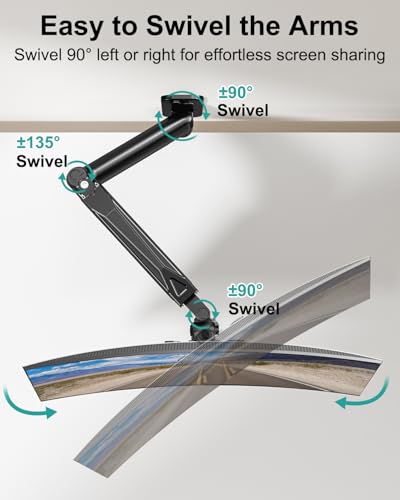MOUNT PRO Single Monitor Wall Mount for 13 to 32 Inch Computer Screens, Height Adjustable Wall Mount Monitor Arm Holds Up to 19.8lbs, Full Motion Wall Bracket, VESA Mount 75x75, 100x100, Black