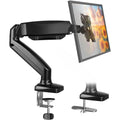 BFTOU Black Single Monitor Arm Adjustable Stand Monitor Mount up to 32 inches and 17.6 lbs, Computer Desk Mount with Clamp and Grommet Base
