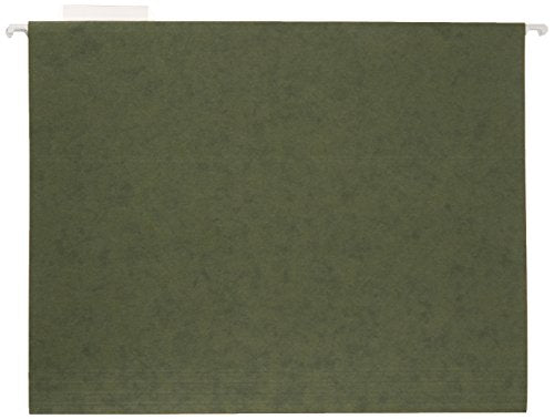 Amazon Basics Hanging File Folders with Adjustable Tabs, Sturdy Expandable Document Organizer, Letter Size 8.5x11 inch, Green, 25-Pack